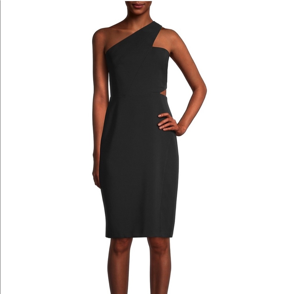 NWT Aidan Mattox One Shoulder Crepe Dress